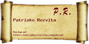 Patrisko Rozvita névjegykártya